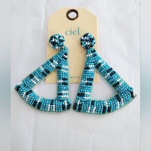 Ciel Beaded Triangle Earrings